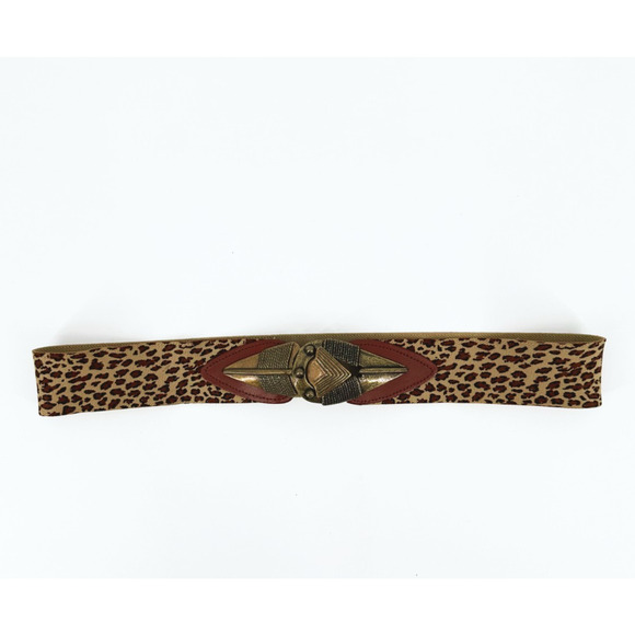 Omega Leopard Print Belt with Gold Buckle main image 4